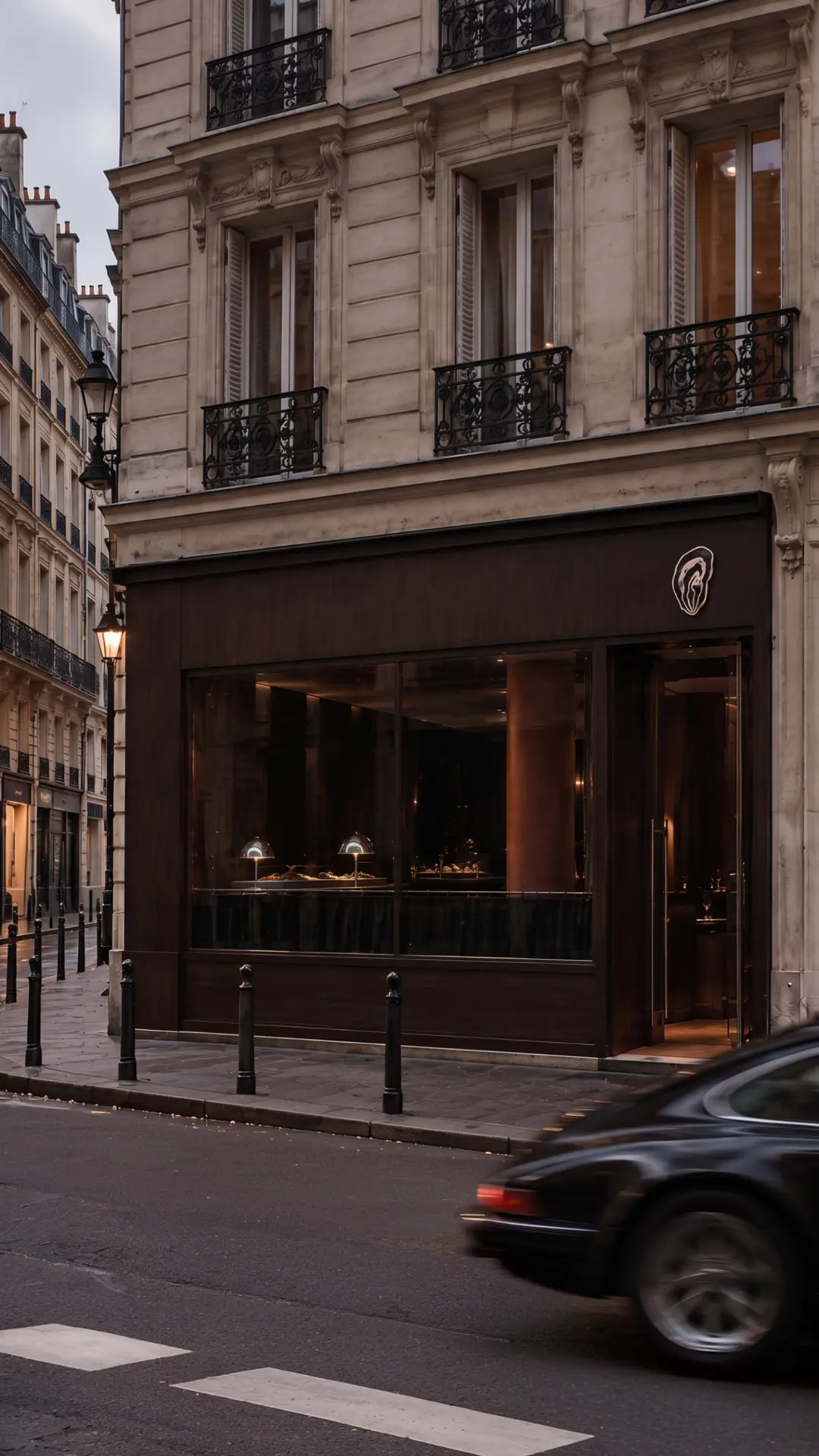 Oyster Bar, Paris concept — dark walnut façade